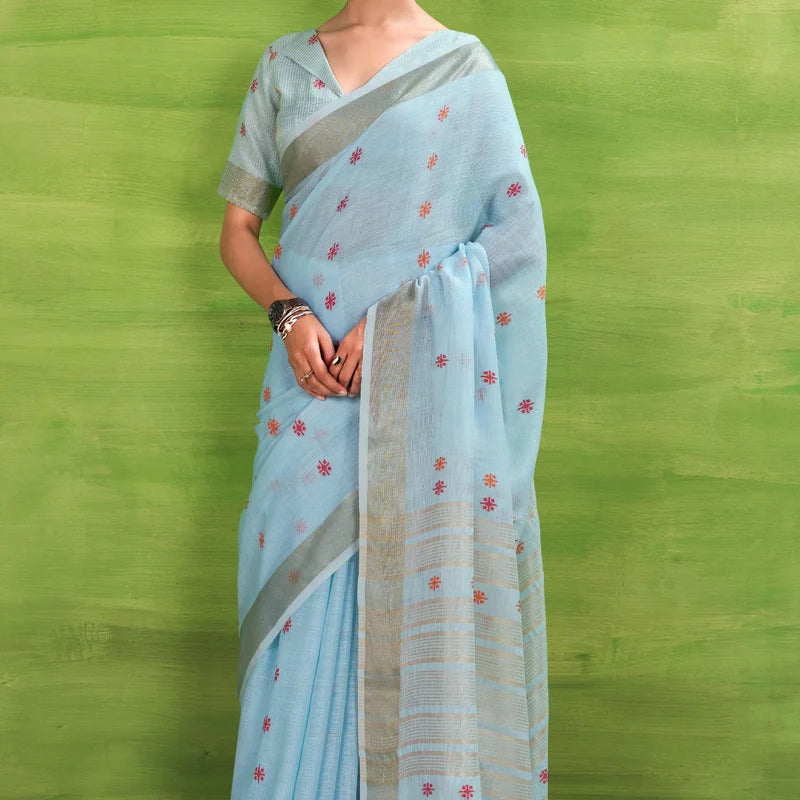 Cotton Saree with a Touch of Zari