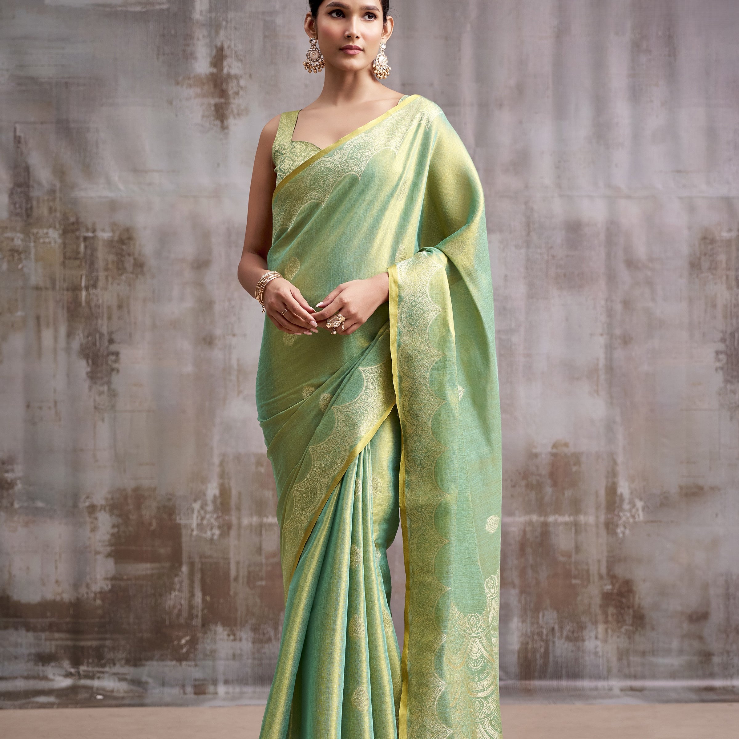 Tissue Silk Saree with a Touch of Zari