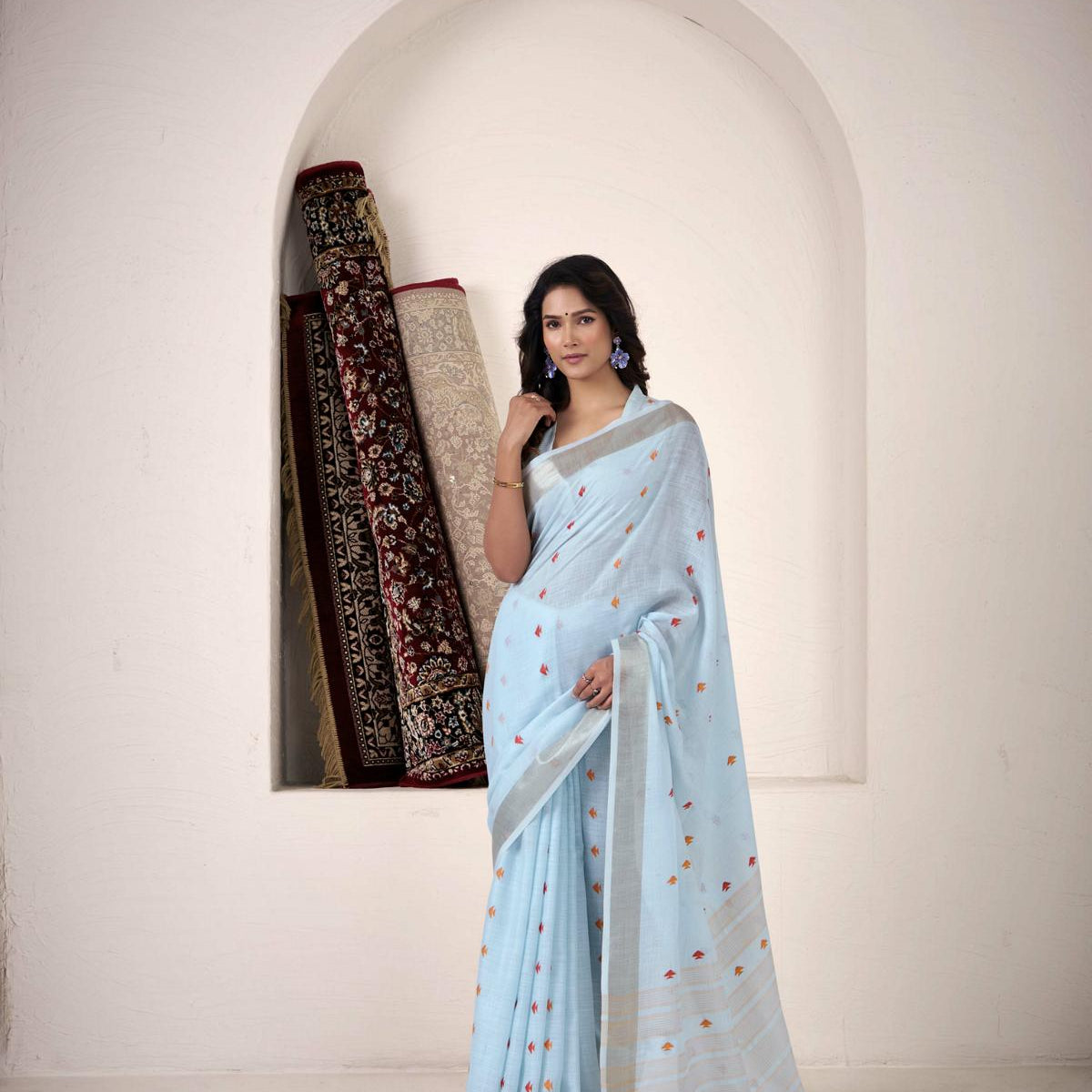 Cotton Saree with a Touch of Zari