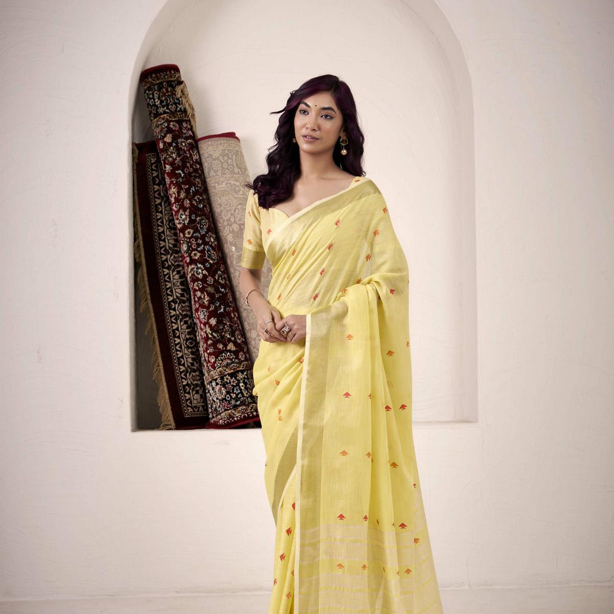 Cotton Saree with a Touch of Zari