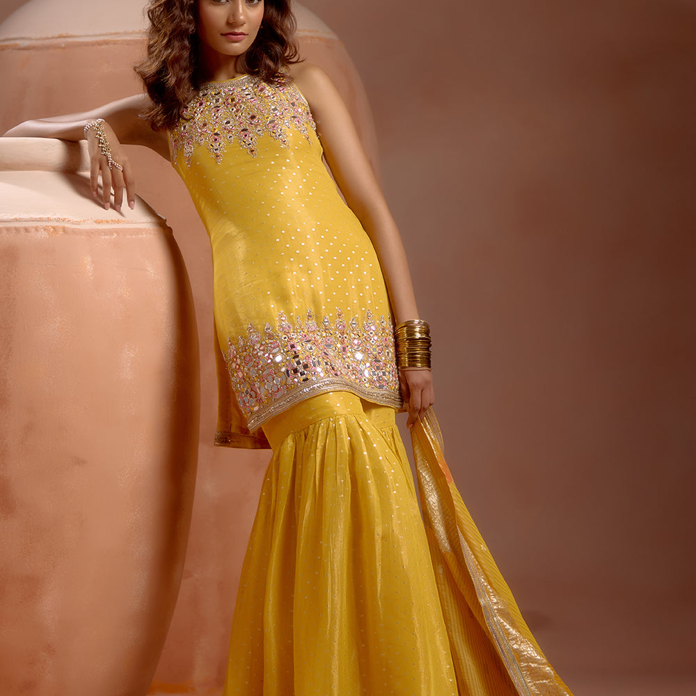 Yellow Sharara Set