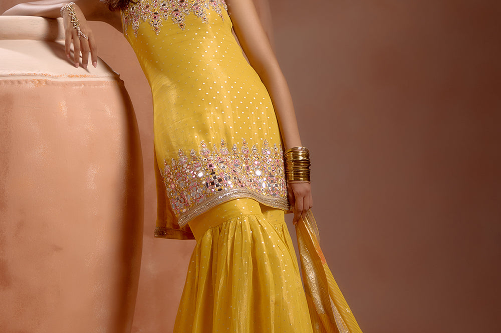 Yellow Sharara Set