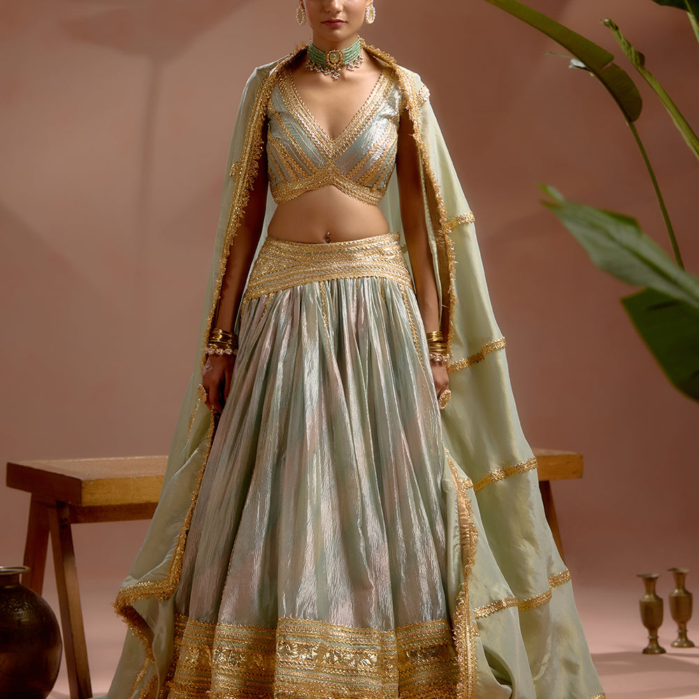 Lightgrey Handcrafted Lehenga