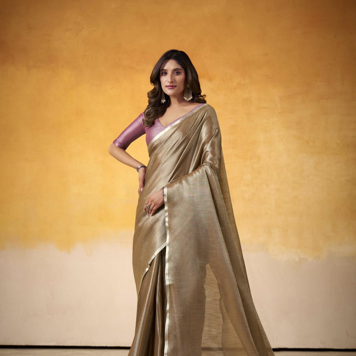 Tissue Saree with a Touch of Zari
