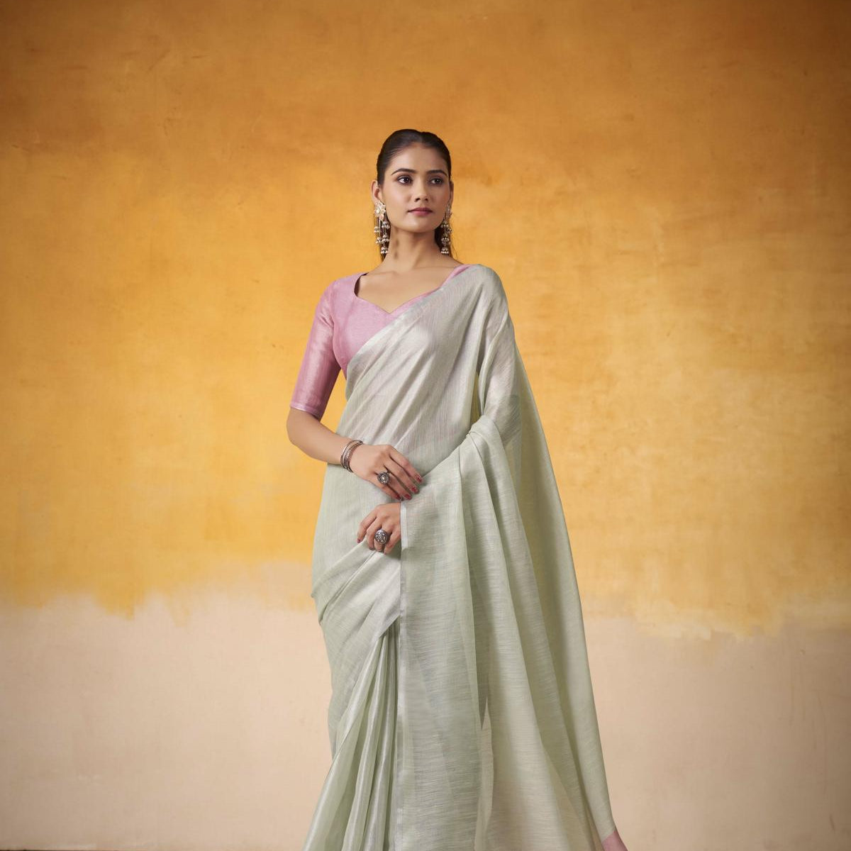 Tissue Saree with a Touch of Zari