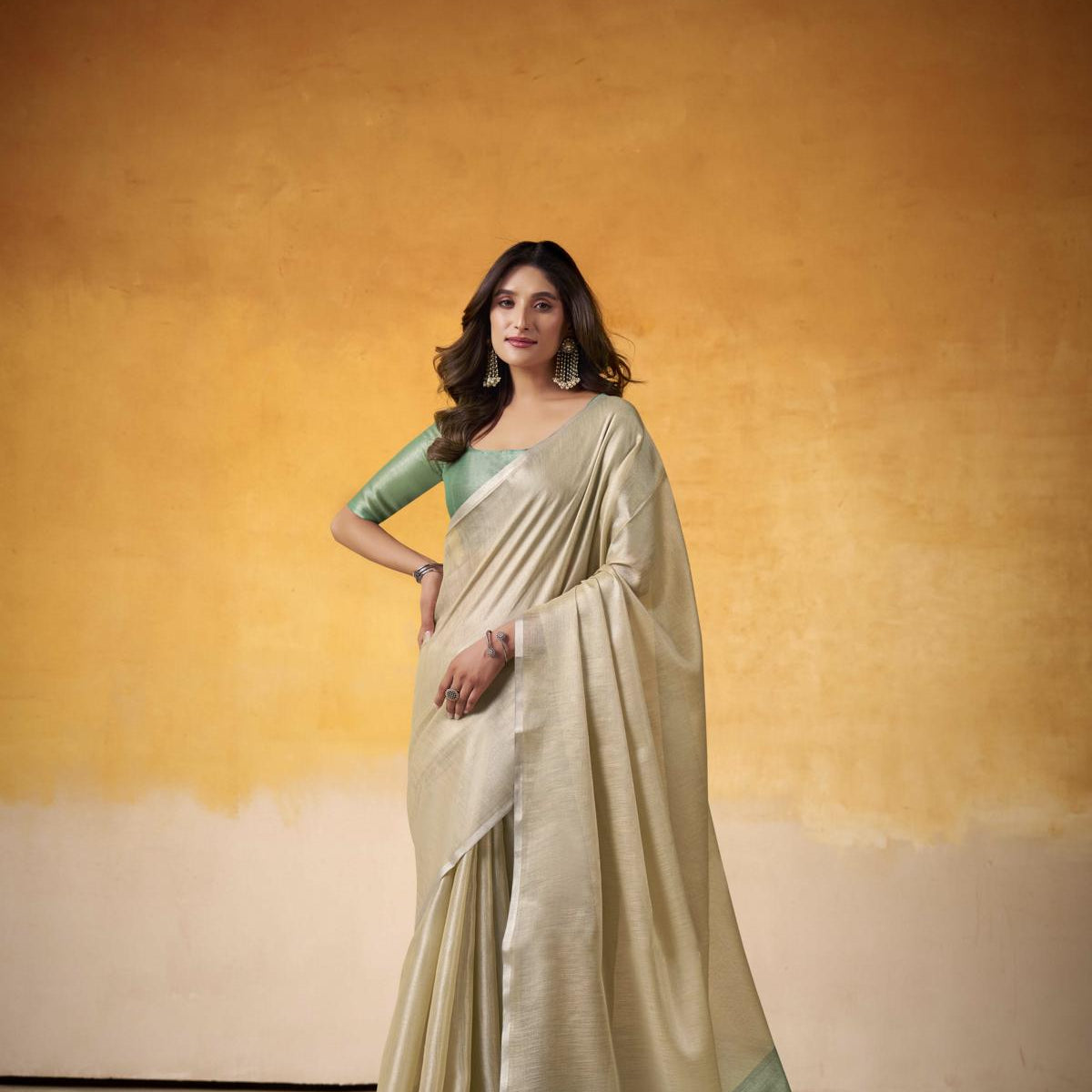 Tissue Saree with a Touch of Zari