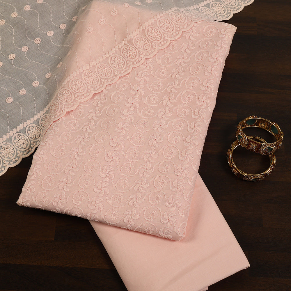 Cotton Lucknowi Chikankari Unstitched Suit