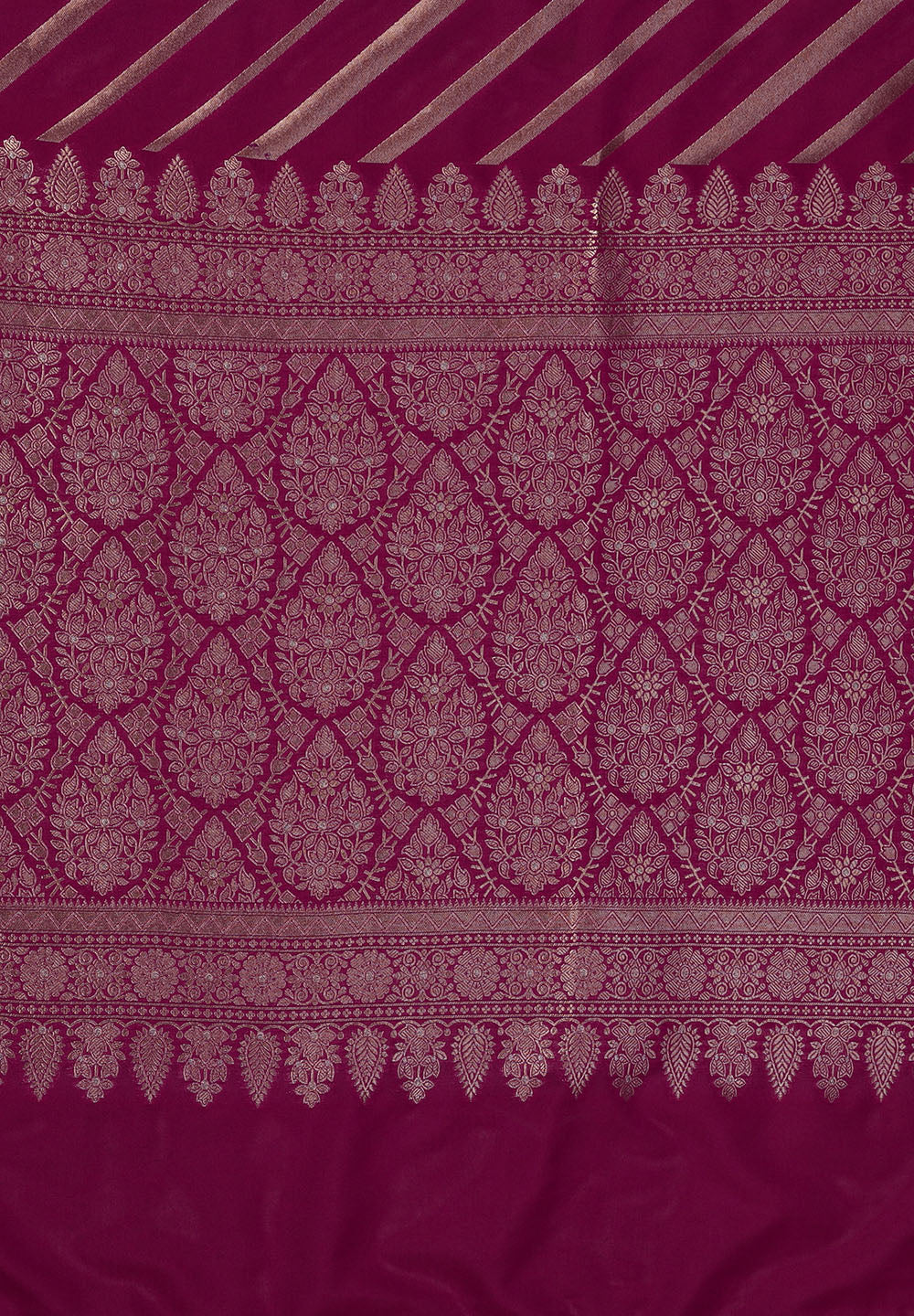 Get Beautiful Wine Banarsi Stain Silk Saree Online