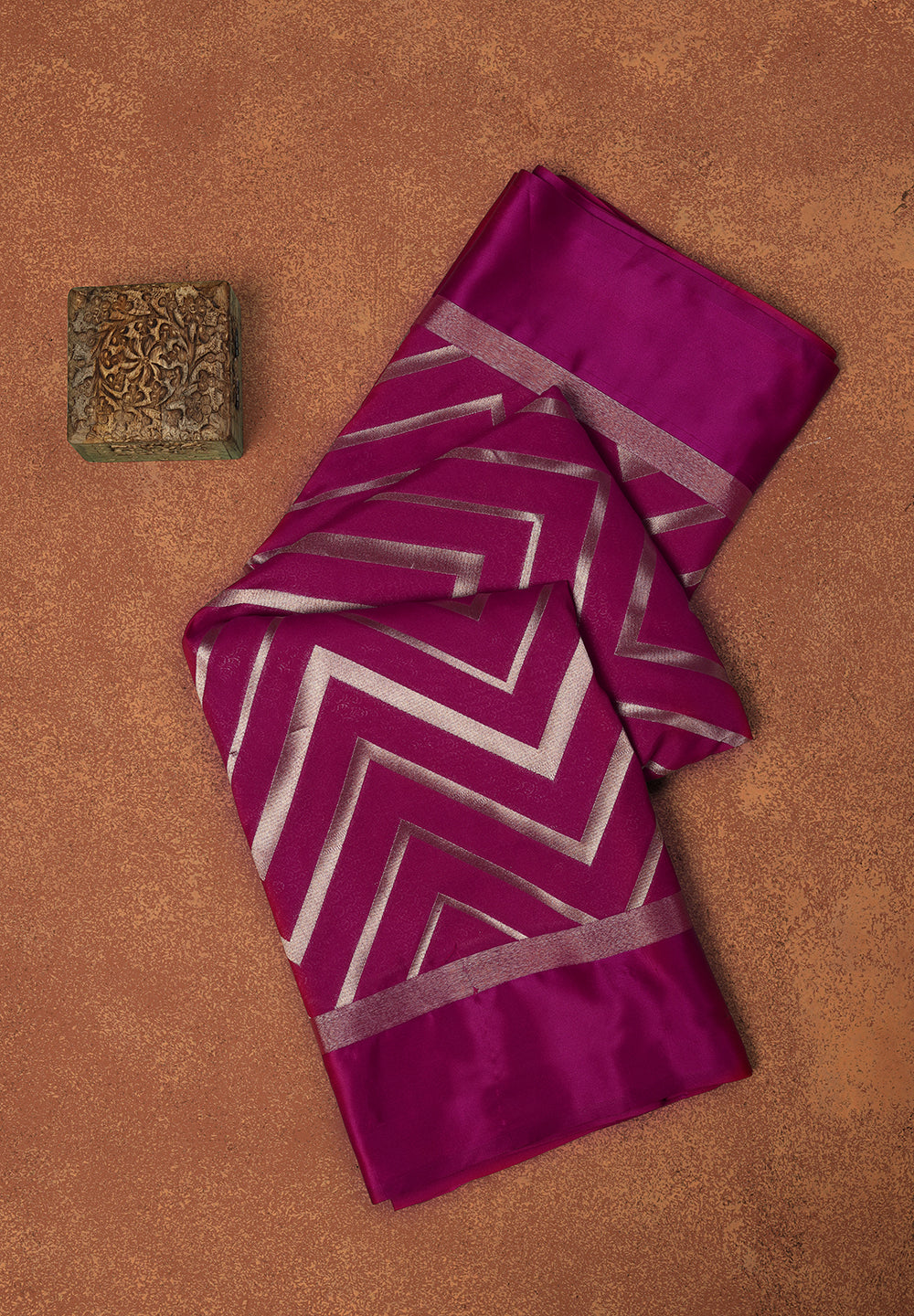 Shop Beautiful Coral Banarsi Stain Silk Saree for Women