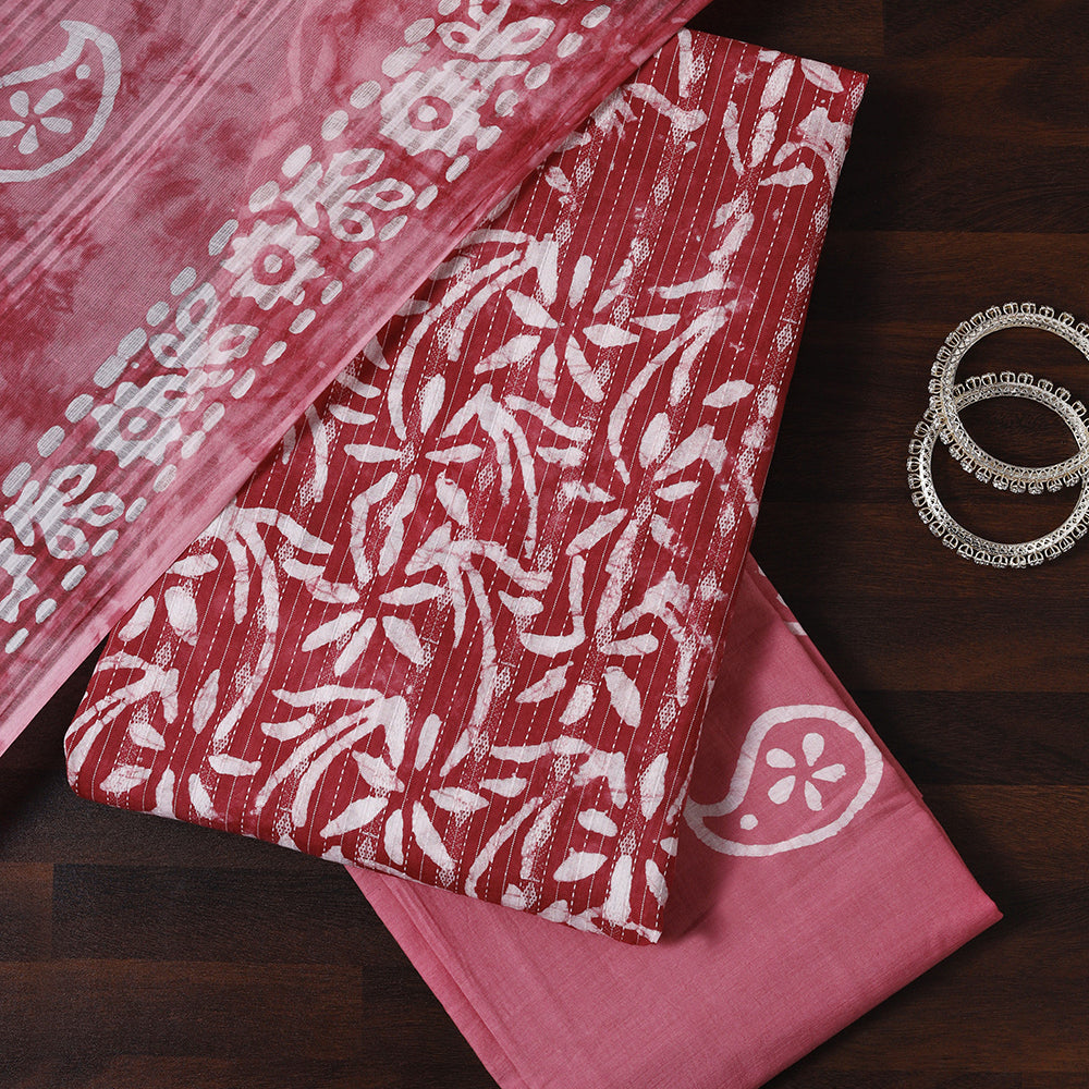 Batik Print Cotton Unstitched Suit