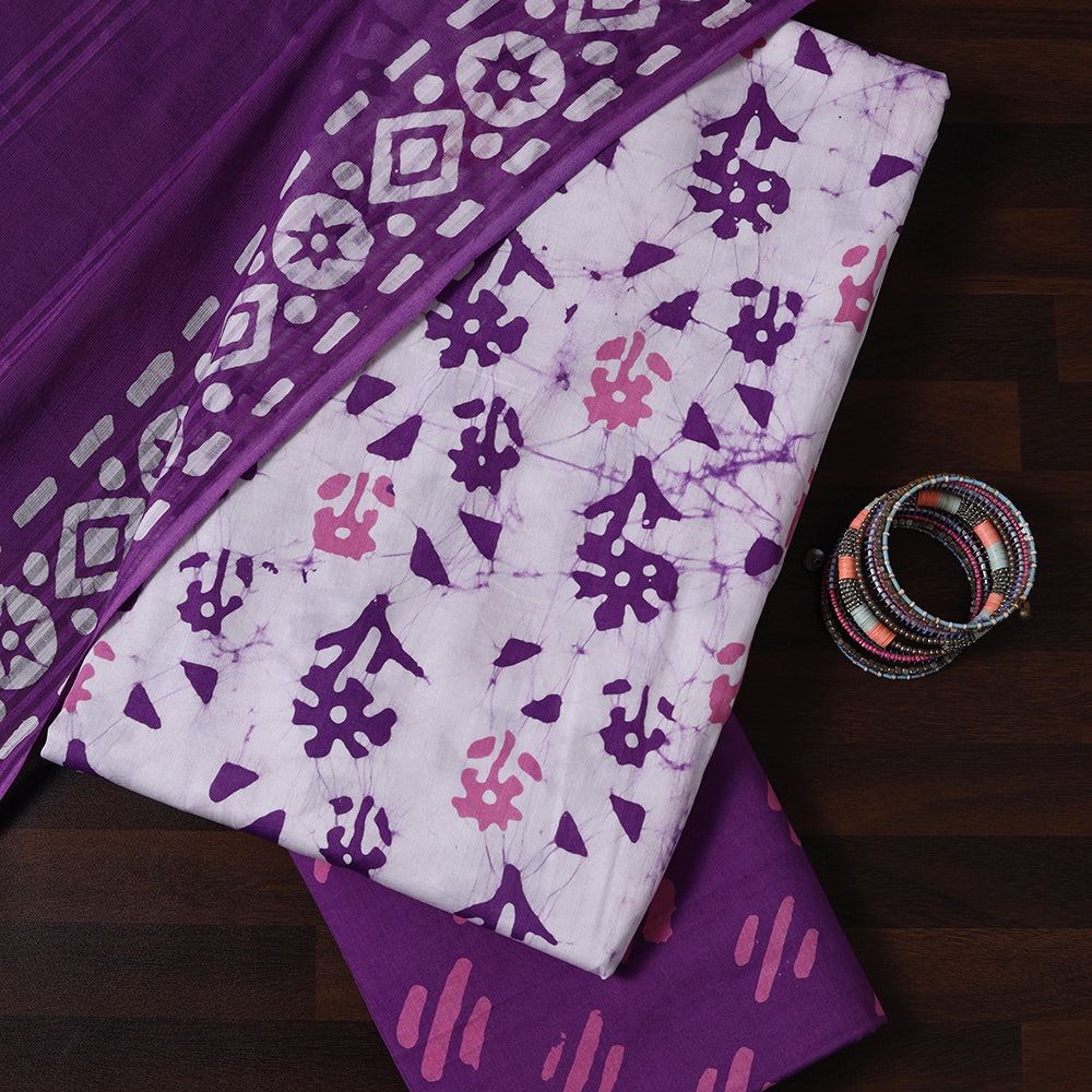 Batik Print Cotton Unstitched Suit