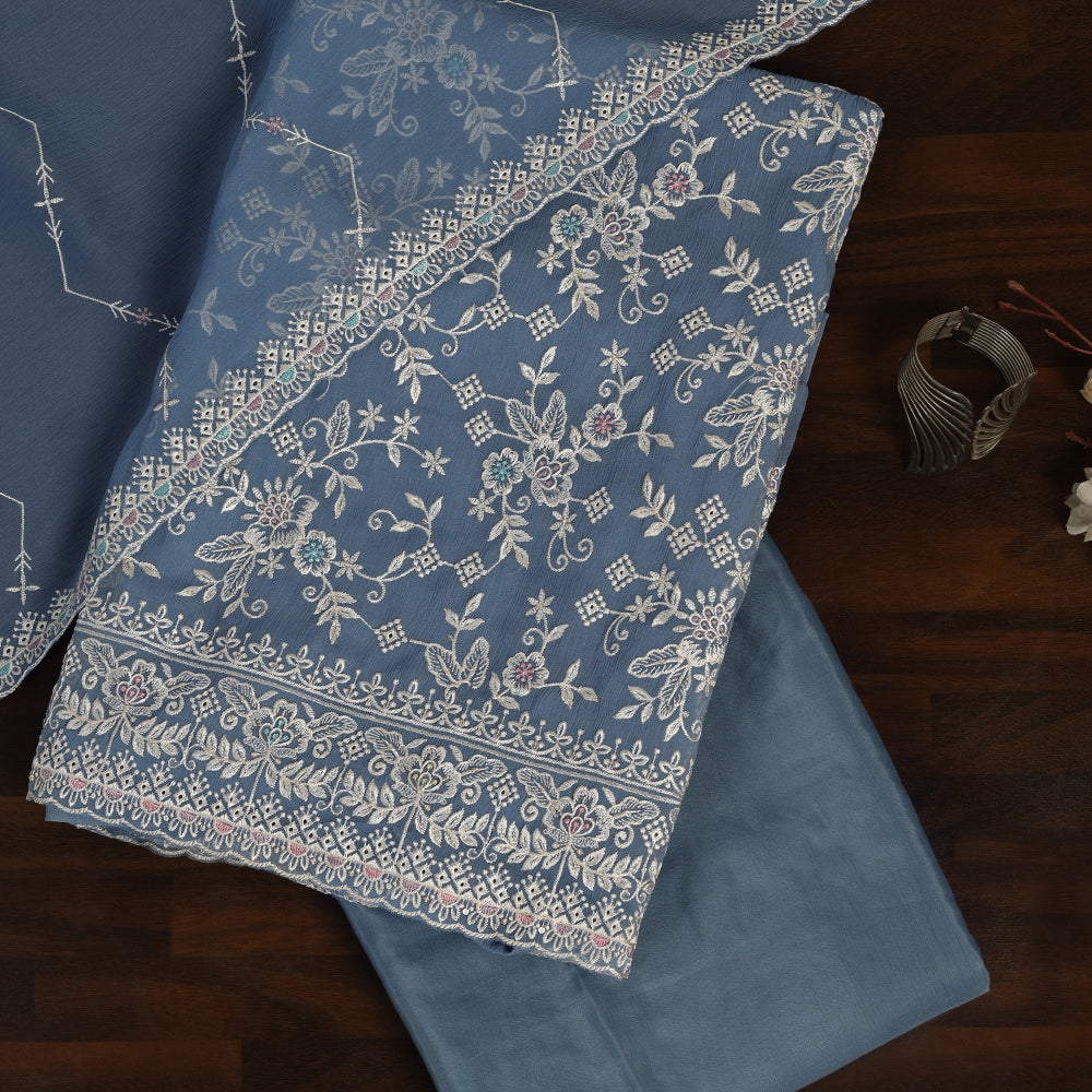 Shimmer Georgette Fabric Unstitched Suit