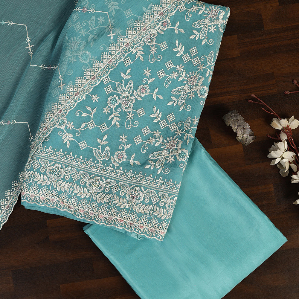 Shimmer Georgette Fabric Unstitched Suit