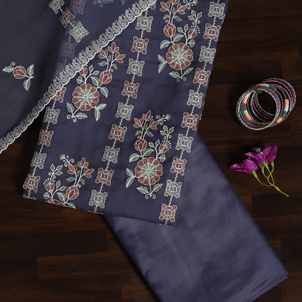 Chiffon Fabric Unstitched Suit