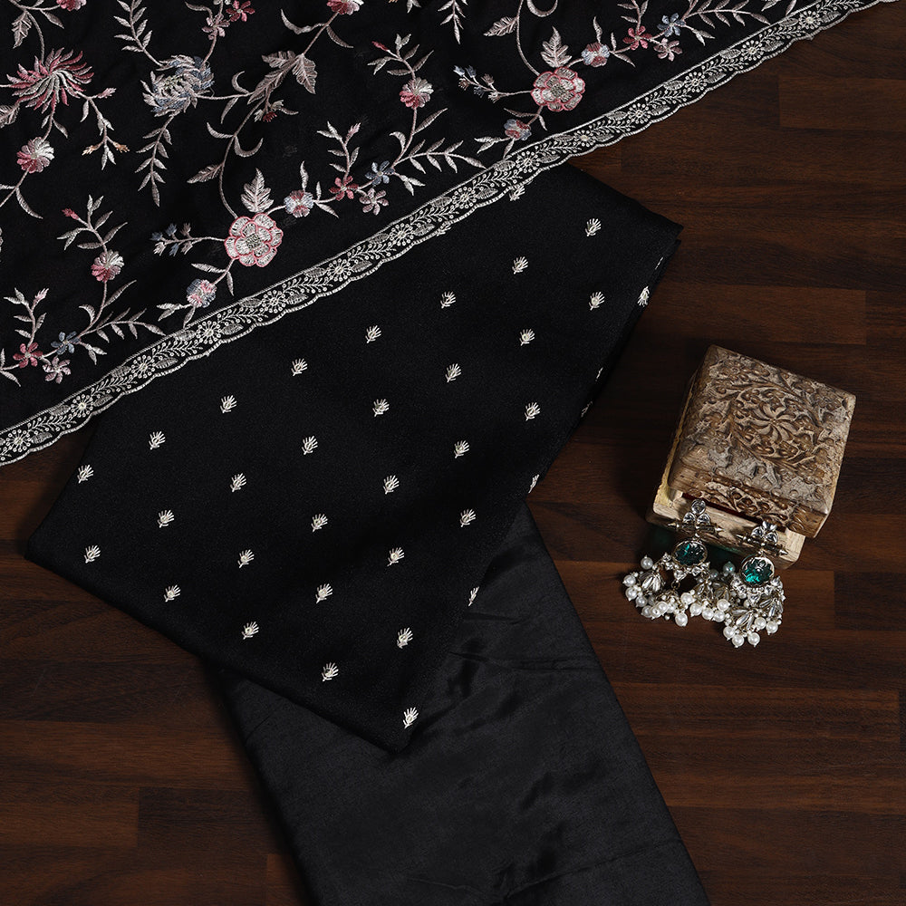 Viscos Georgette Unstitched Suit with Fine Resham Work