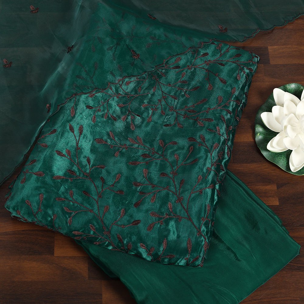 Grace in Every Stitch Organza Unstitched Suit with Fine Resham Work