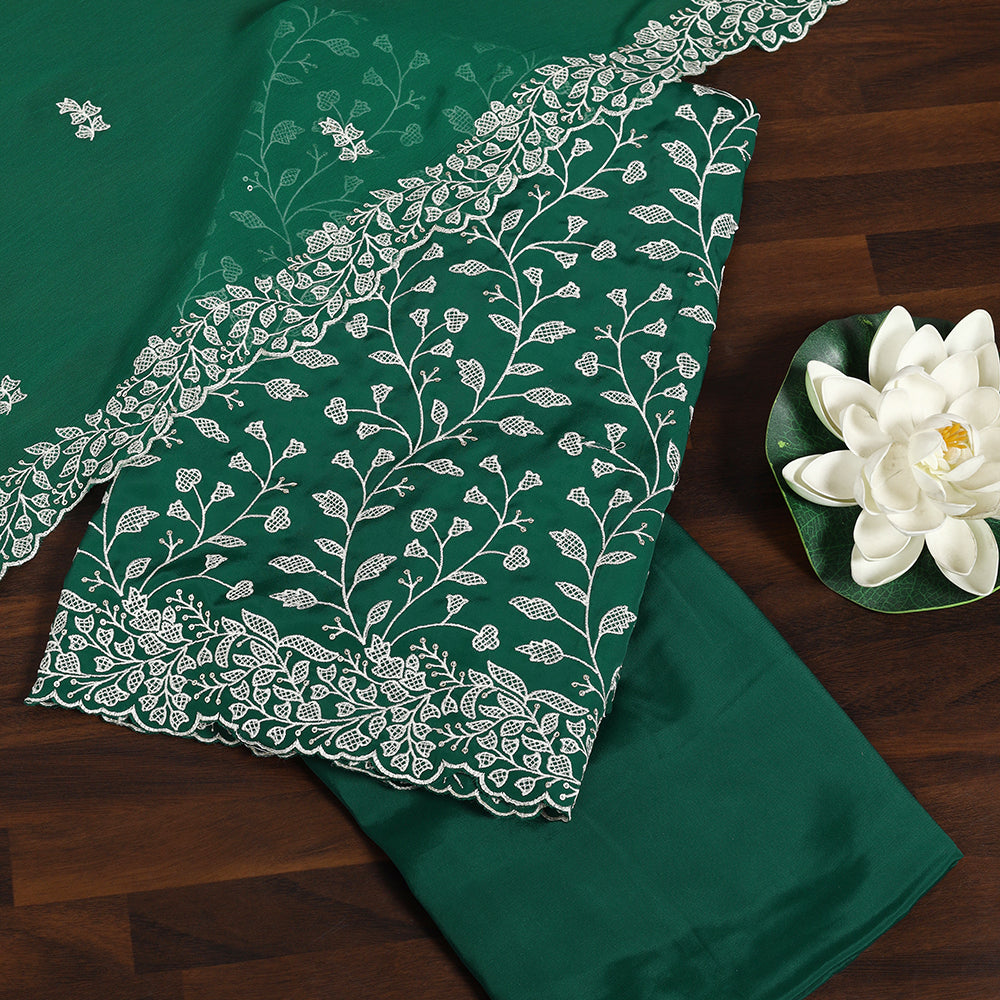 Grace in Every Stitch Crepe Unstitched Suit with Fine Resham Work