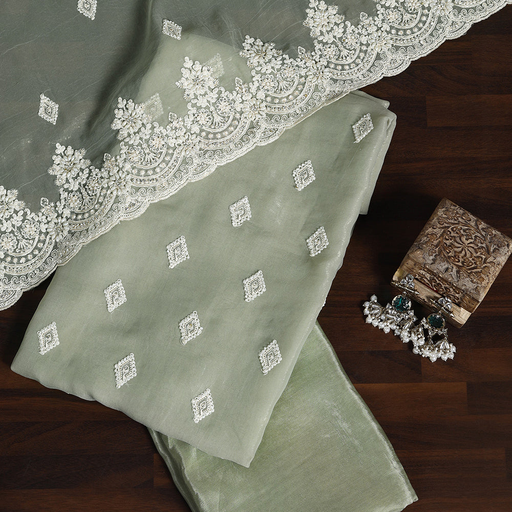 Chiffon Fabric Unstitched Suit