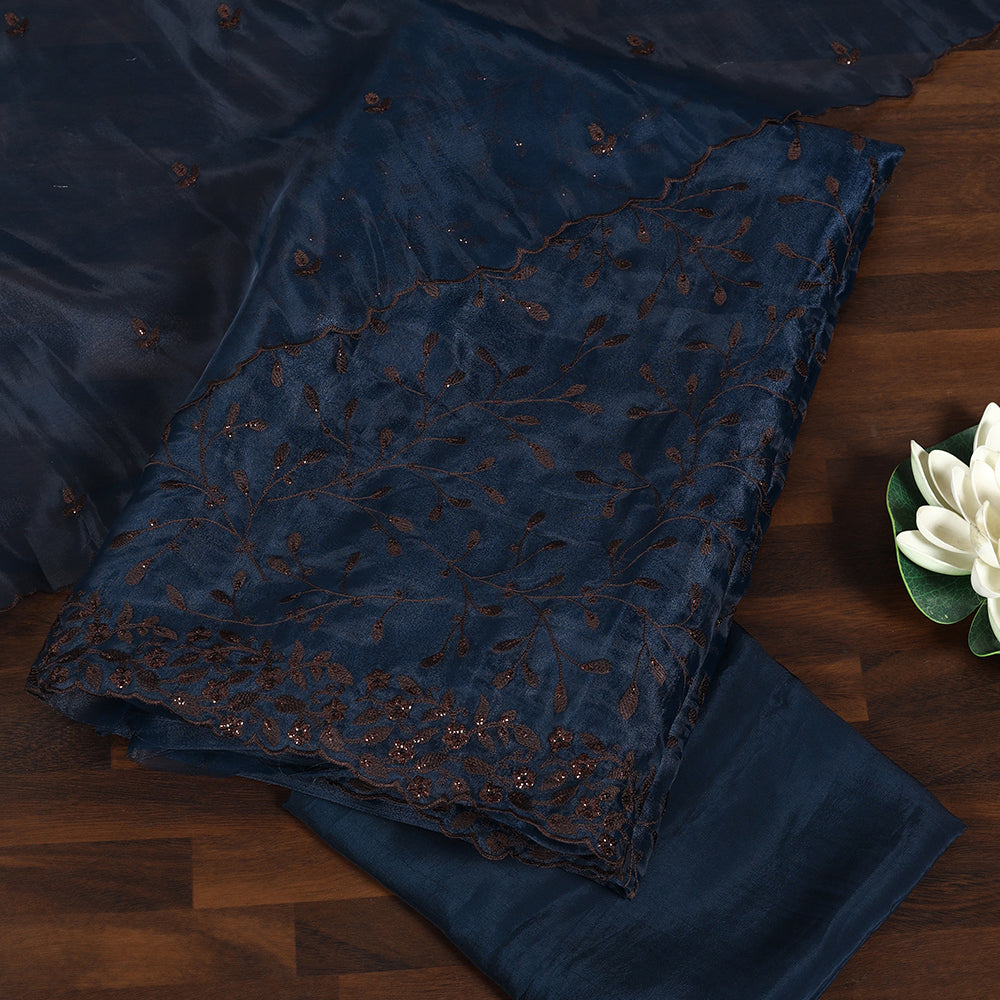 Grace in Every Stitch Organza Unstitched Suit with Fine Resham Work