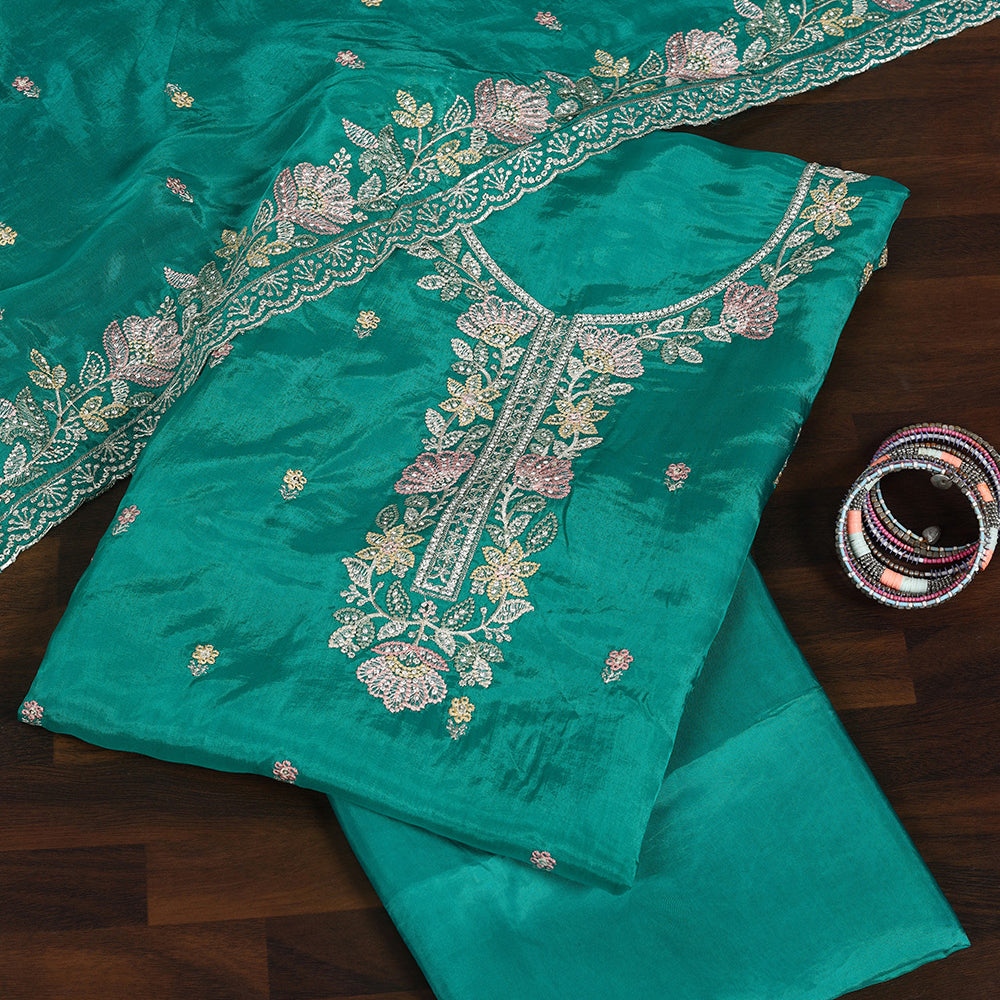 Designer Uppada Silk Suit with Thread Zarkan Work