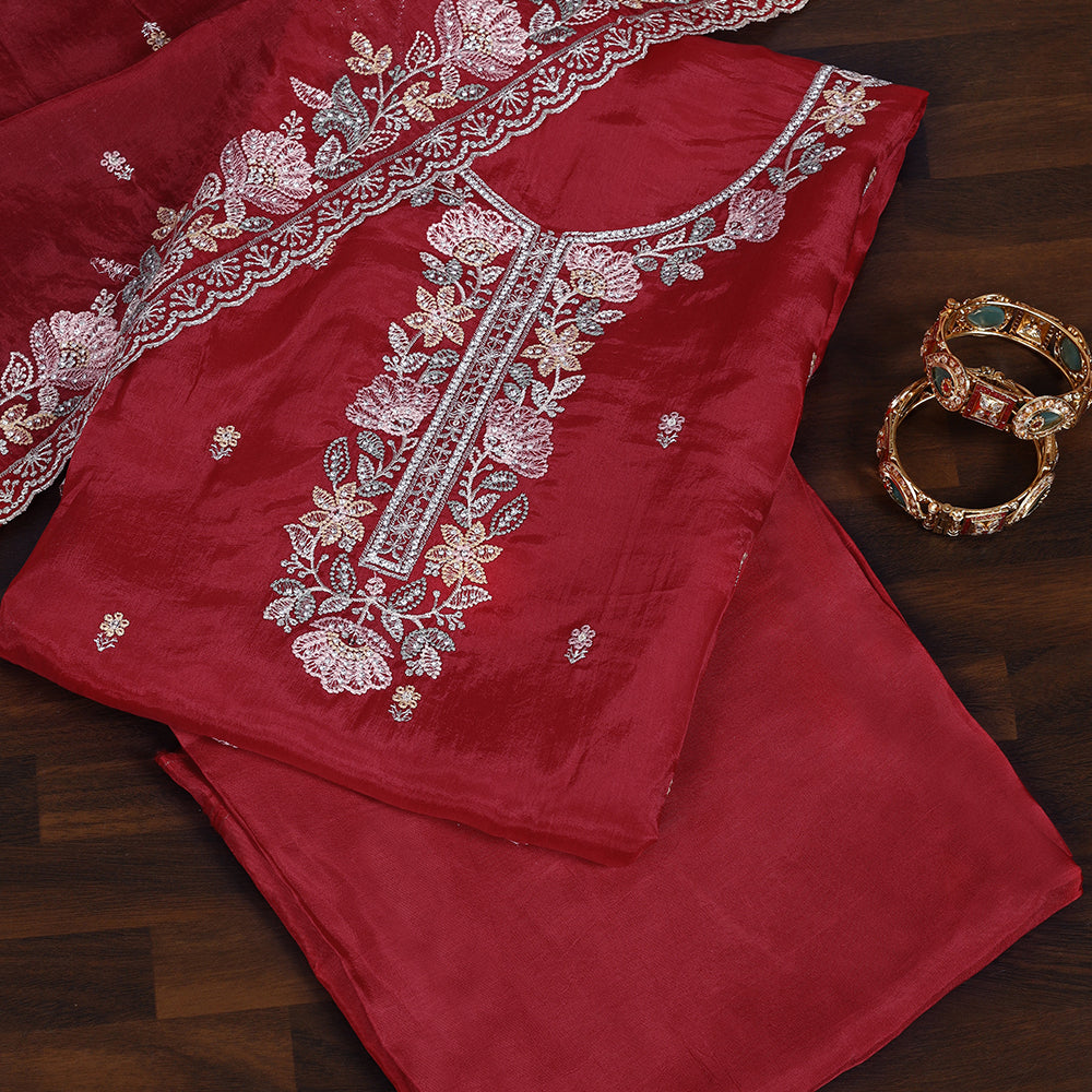 Designer Uppada Silk Suit with Thread Zarkan Work