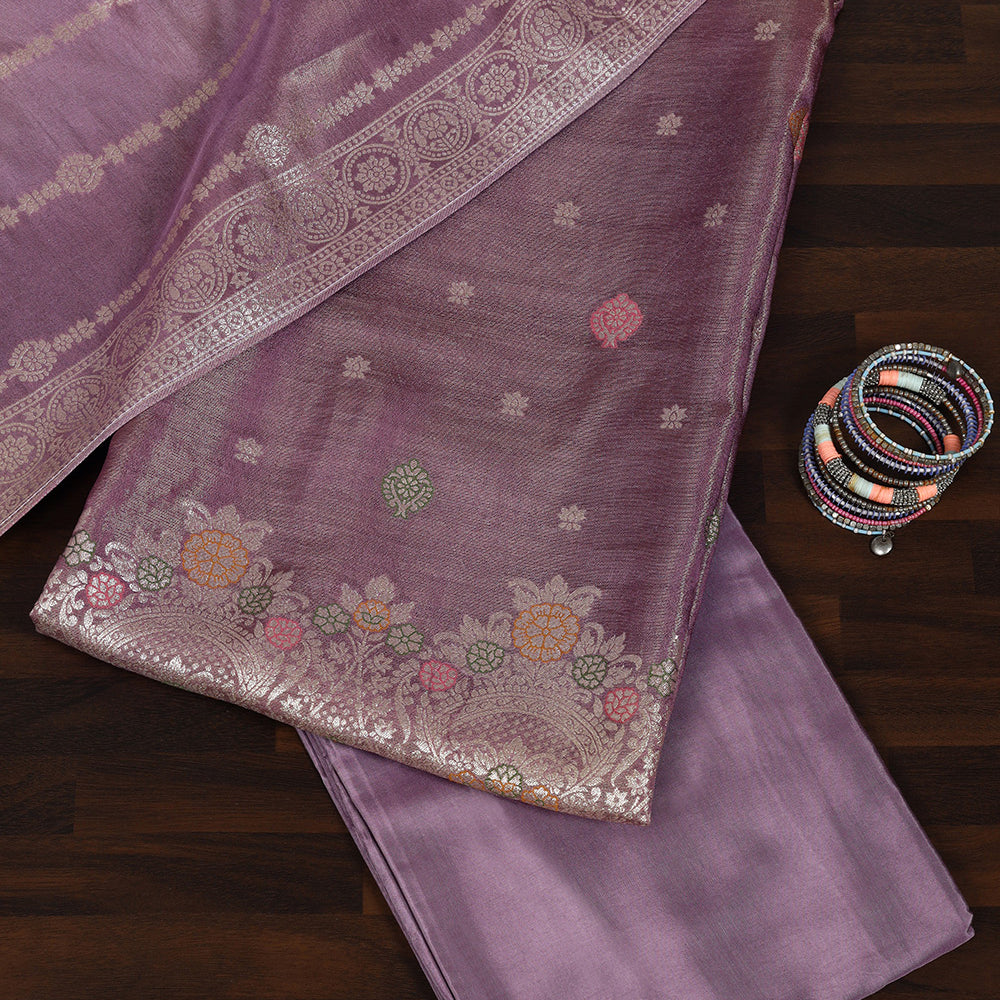 Banarasi Zari Work Suit with Art Silk Dupatta