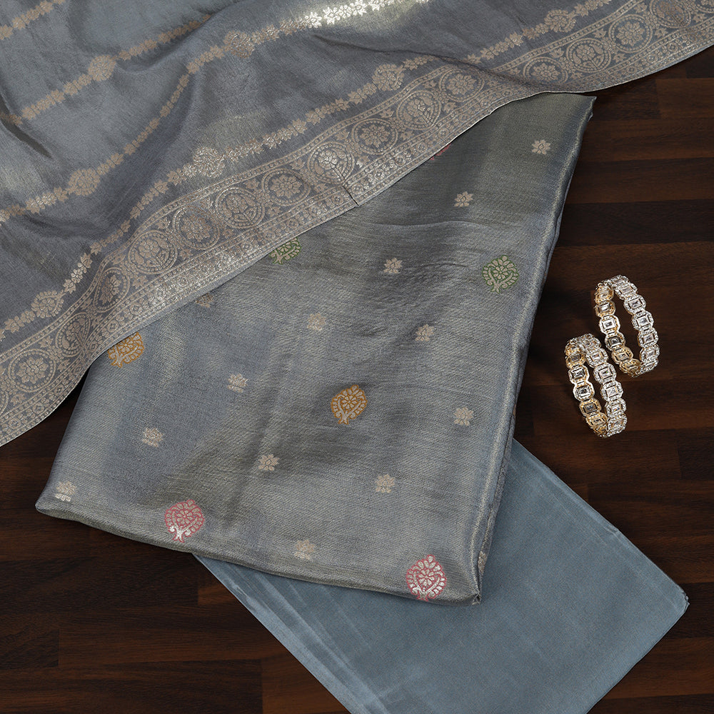 Banarasi Zari Work Suit with Art Silk Dupatta