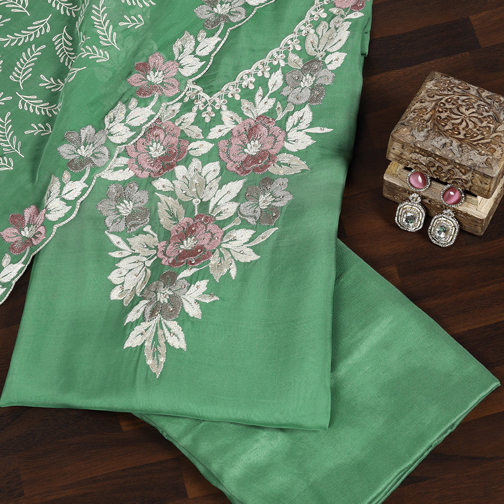 Chinnon Unstitched Suit with Resham Thread Work