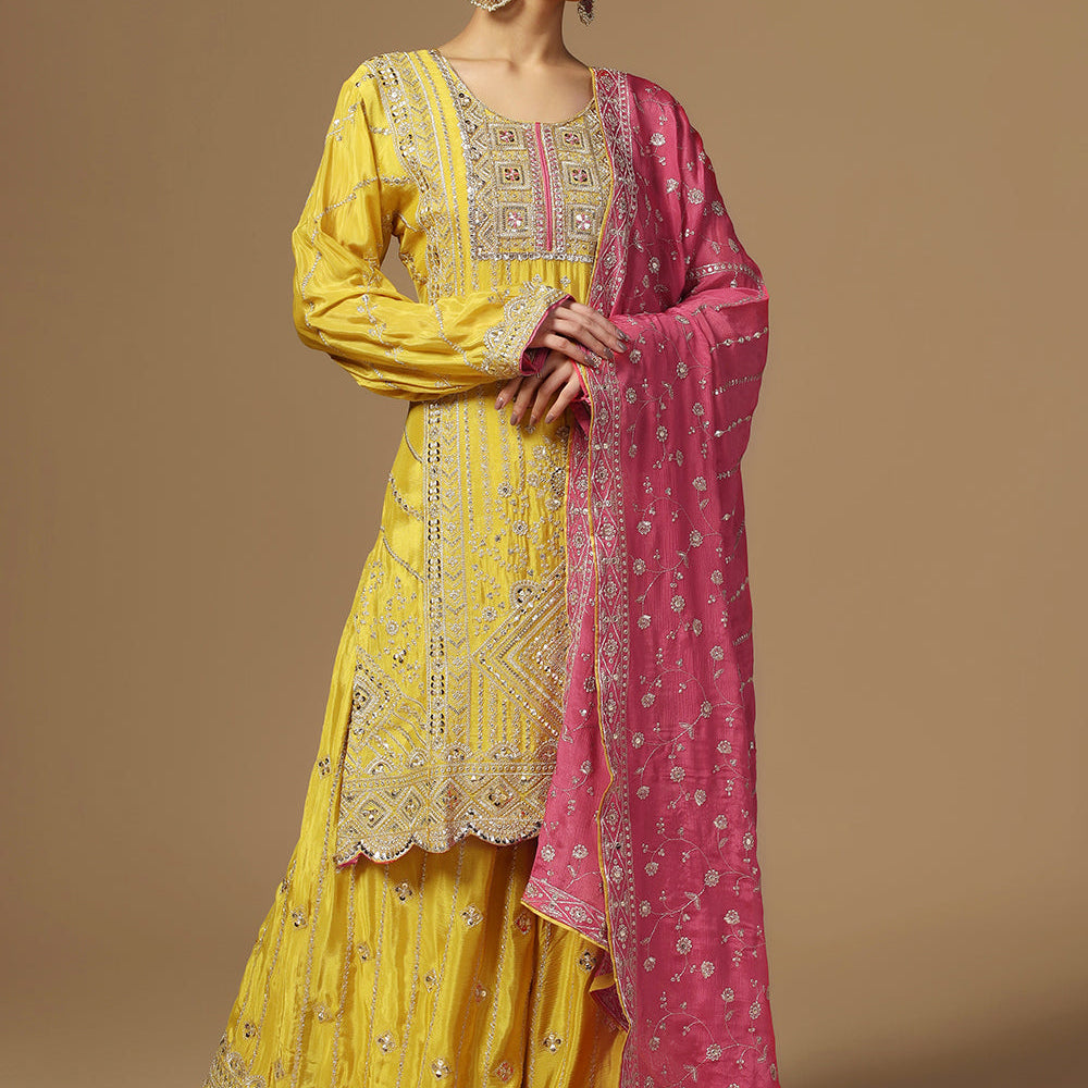 Elegance Crepe Sharara Suit