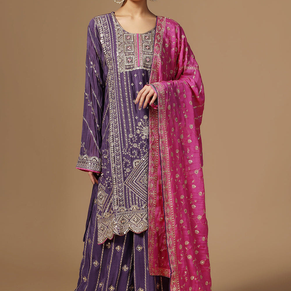 Elegance Crepe Sharara Suit