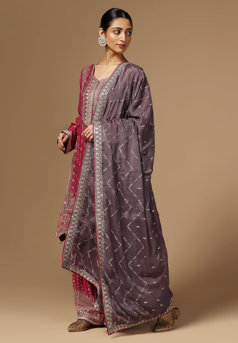 Sharara Suit for Women in Red Colour