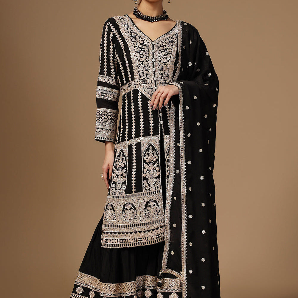 Elegance Crepe Sharara Suit