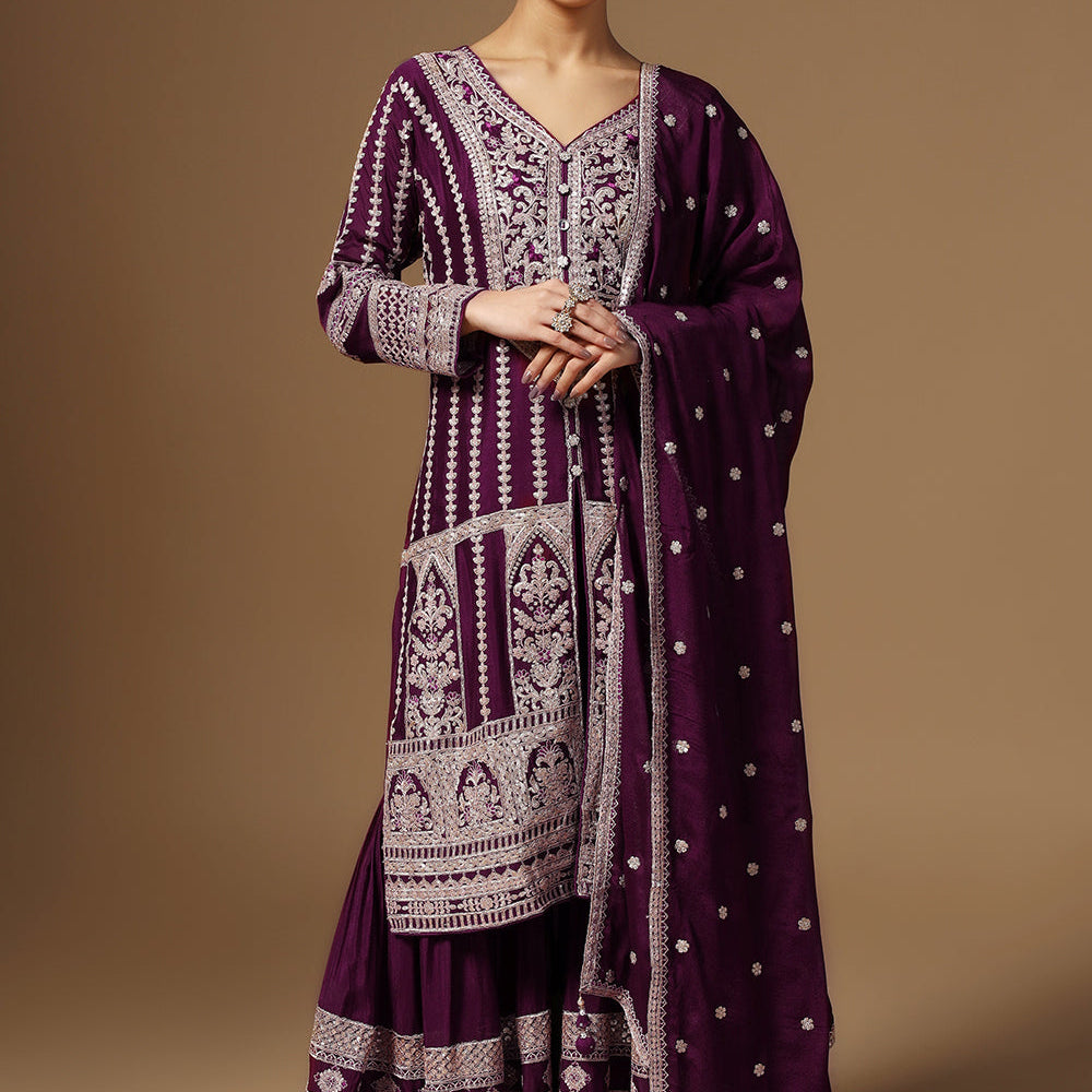 Elegance Crepe Sharara Suit