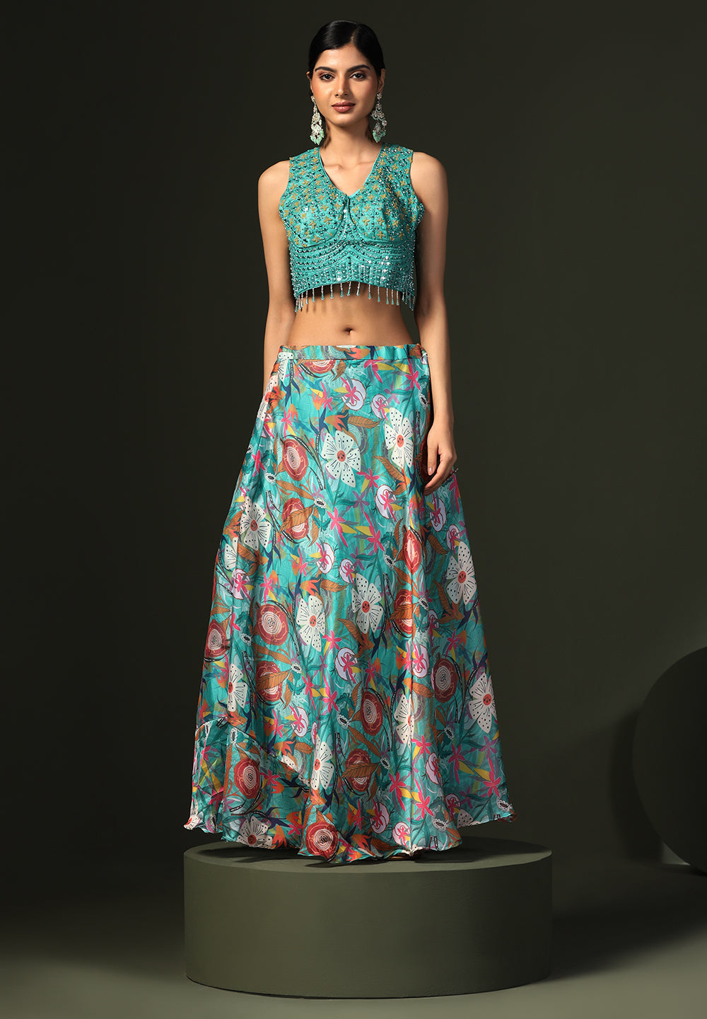 Buy Green Readymade Bridal Lehenga Set | Bombay Selections