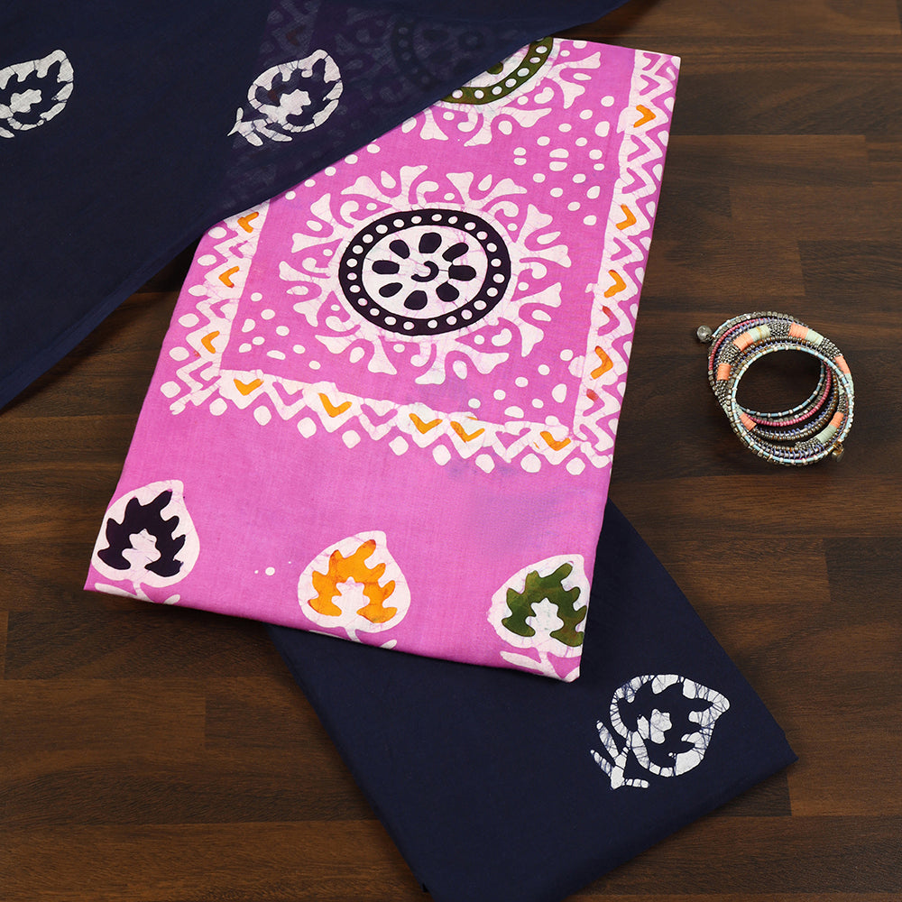 Batik Print Cotton Unstitched Suit Set