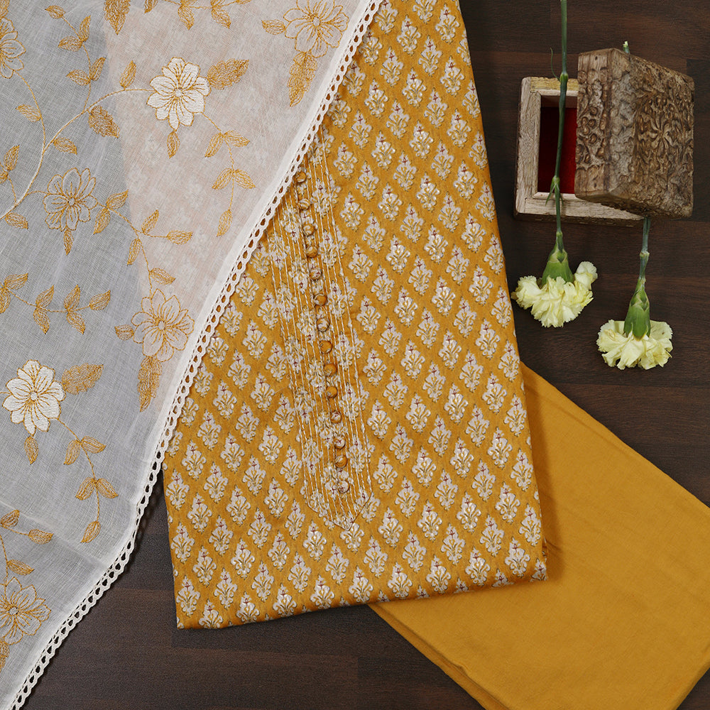 Effortless Style Meets Artisanal Print on Soft Cotton Suit