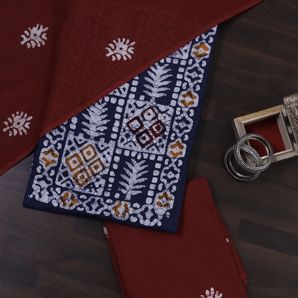 Batik Print Cotton Unstitched Suit Set
