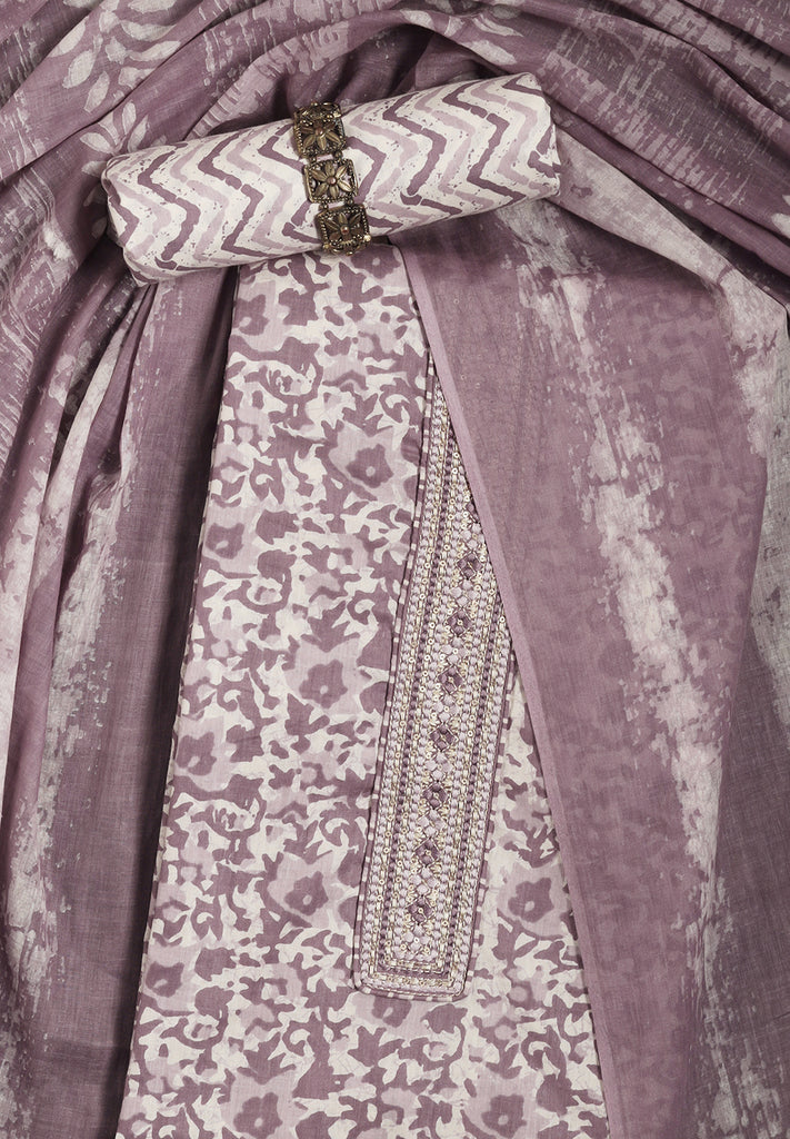 Batik Printed Unstitched Fabric Suit