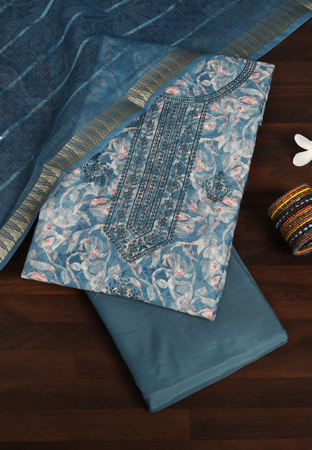 Cotton Silk Unstitched Suit