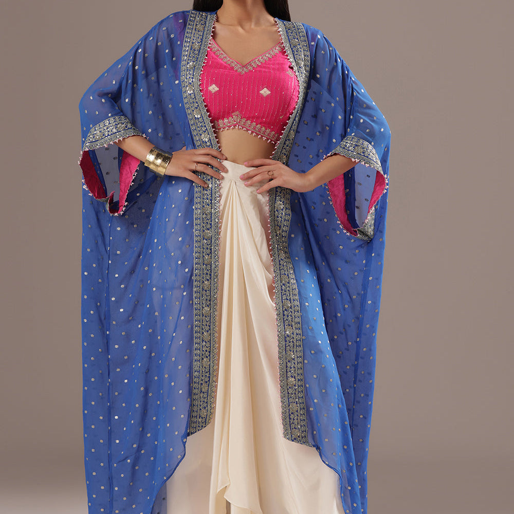 Shimmer in Tradition: Kasab & Sequin Sharara Set