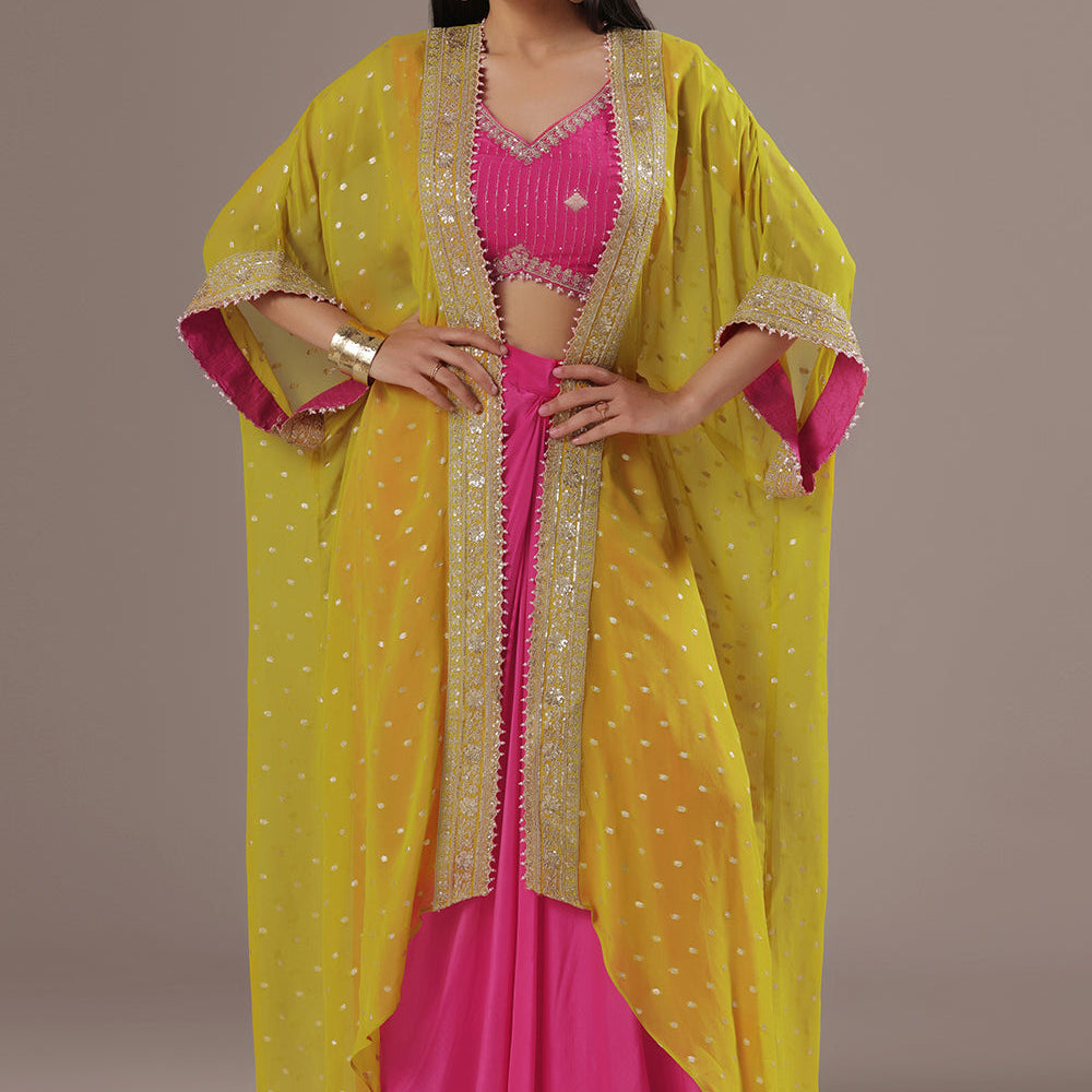 Shimmer in Tradition: Kasab & Sequin Sharara Set