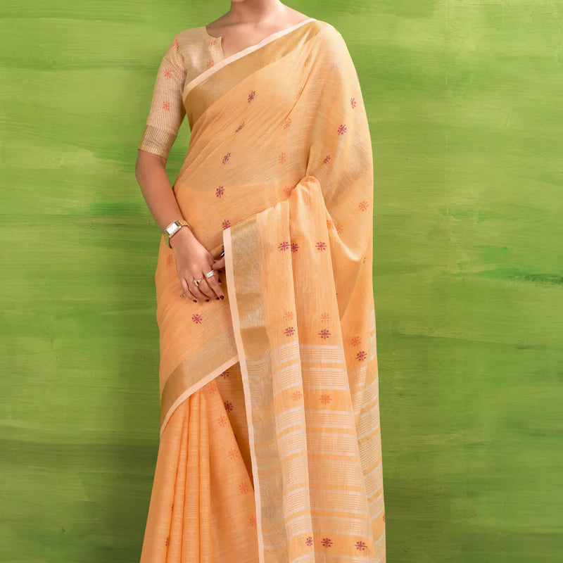 Cotton Saree with a Touch of Zari