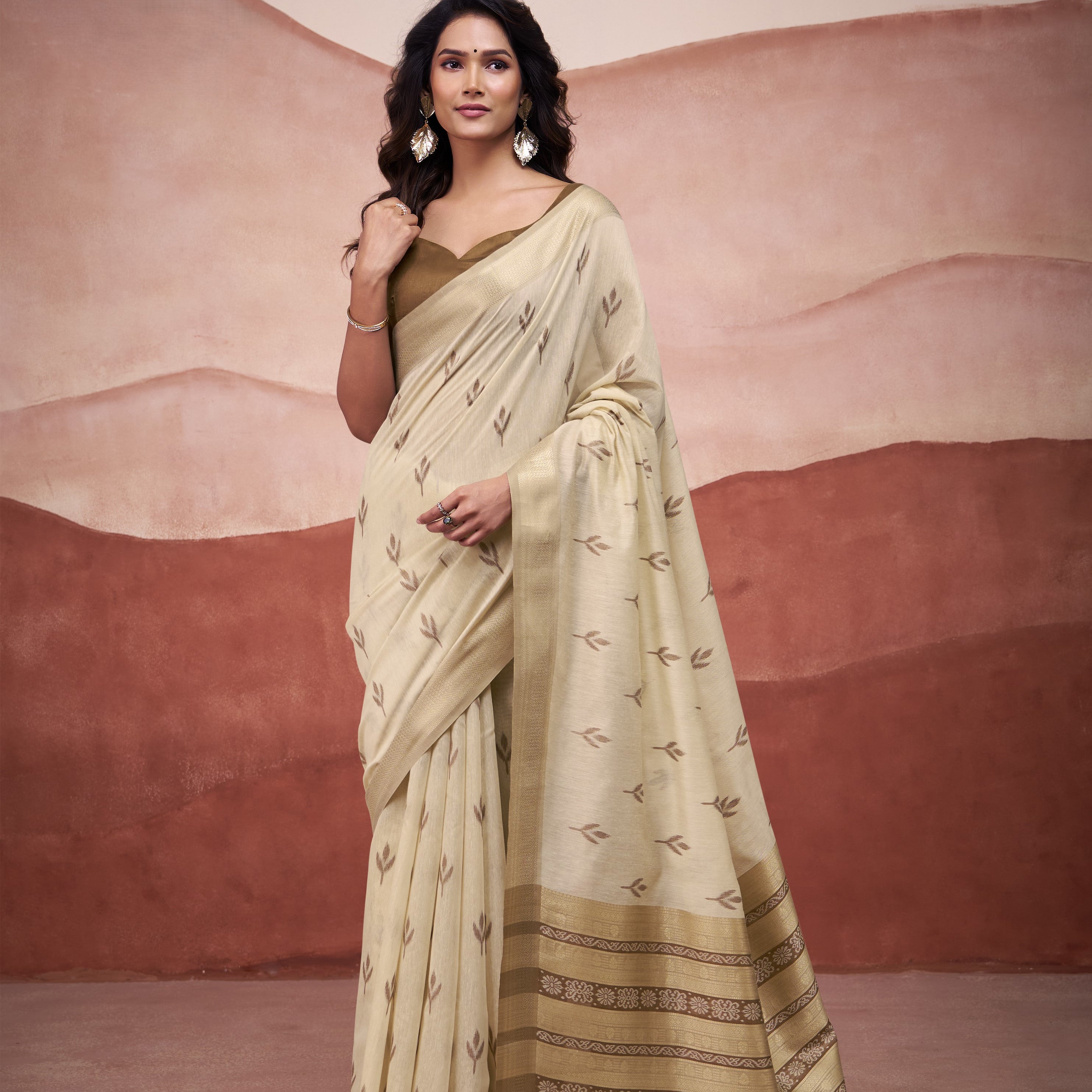 Cotton Saree with a Touch of Zari