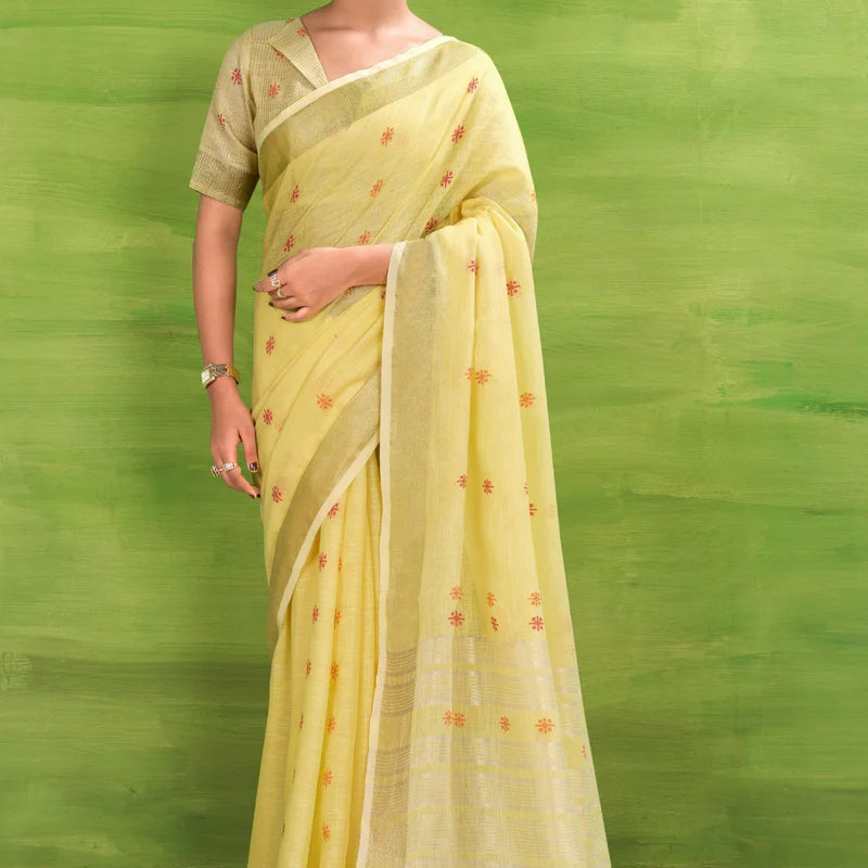 Cotton Saree with a Touch of Zari