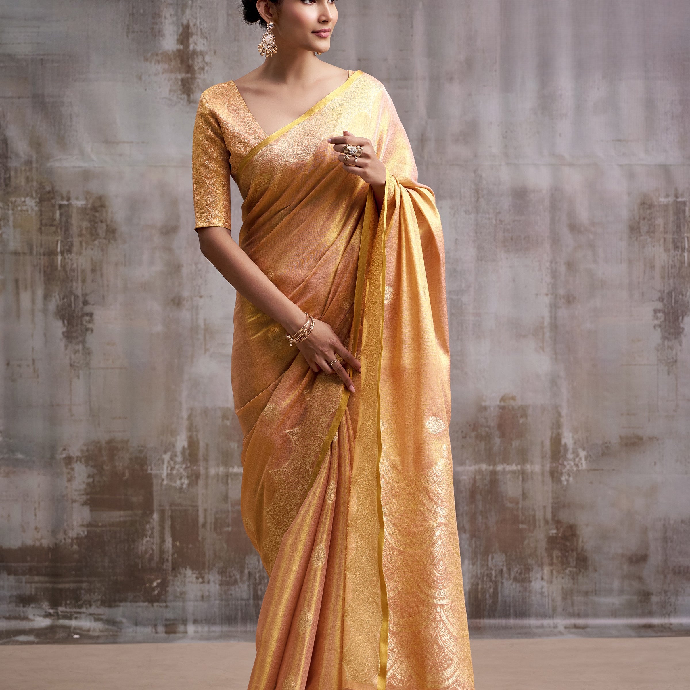 Tissue Silk Saree with a Touch of Zari