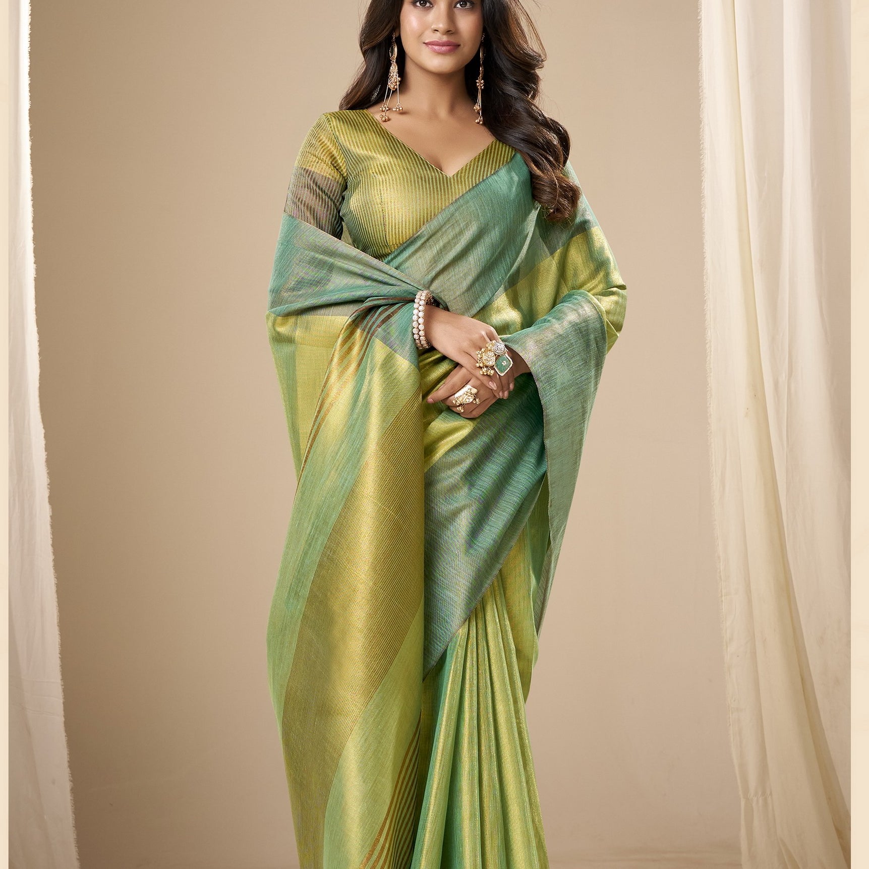 Tissue Silk Saree with a Touch of Zari