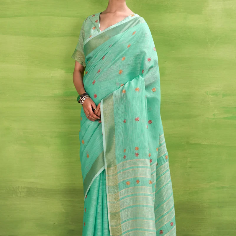Cotton Saree with a Touch of Zari