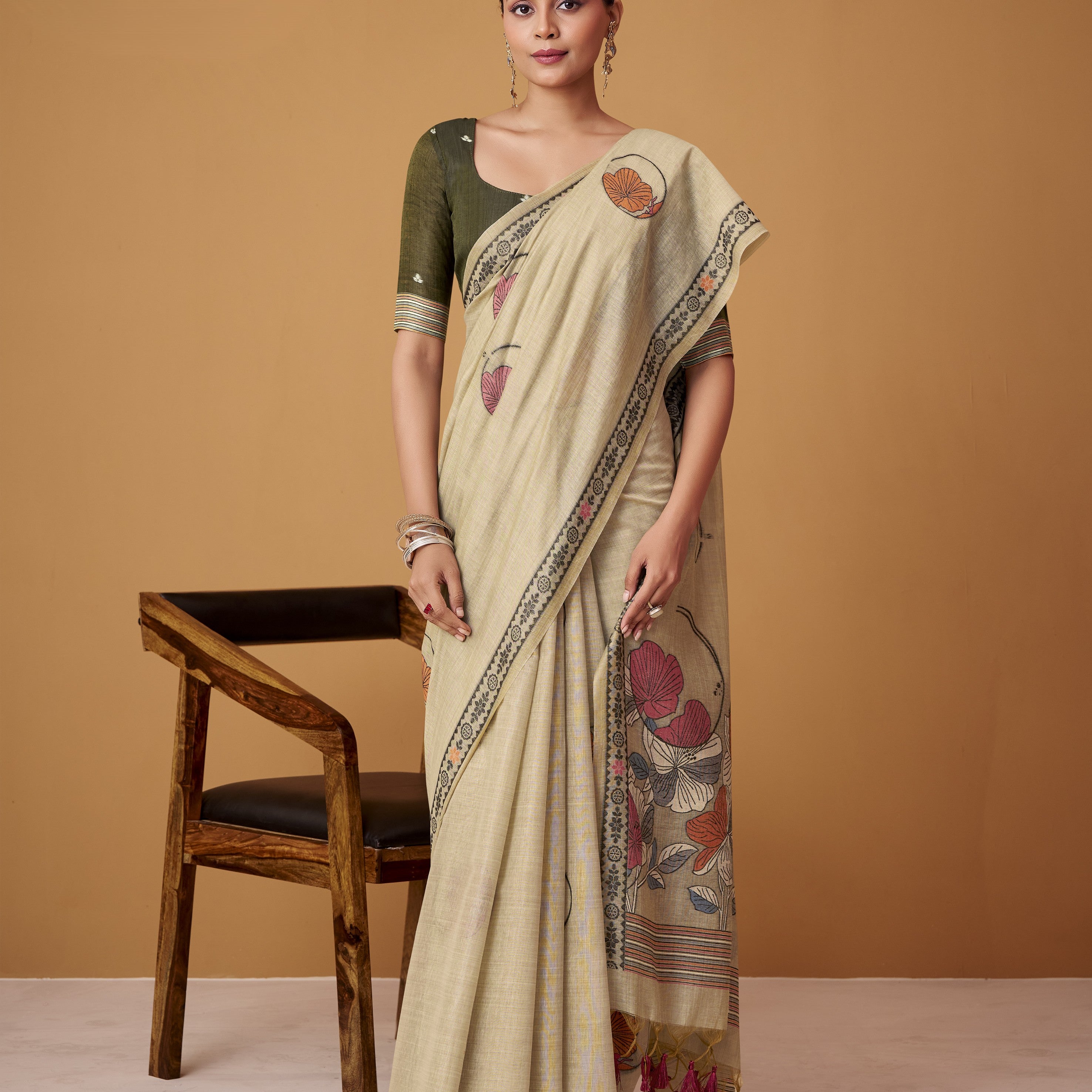 Cotton Saree with a Touch of Zari