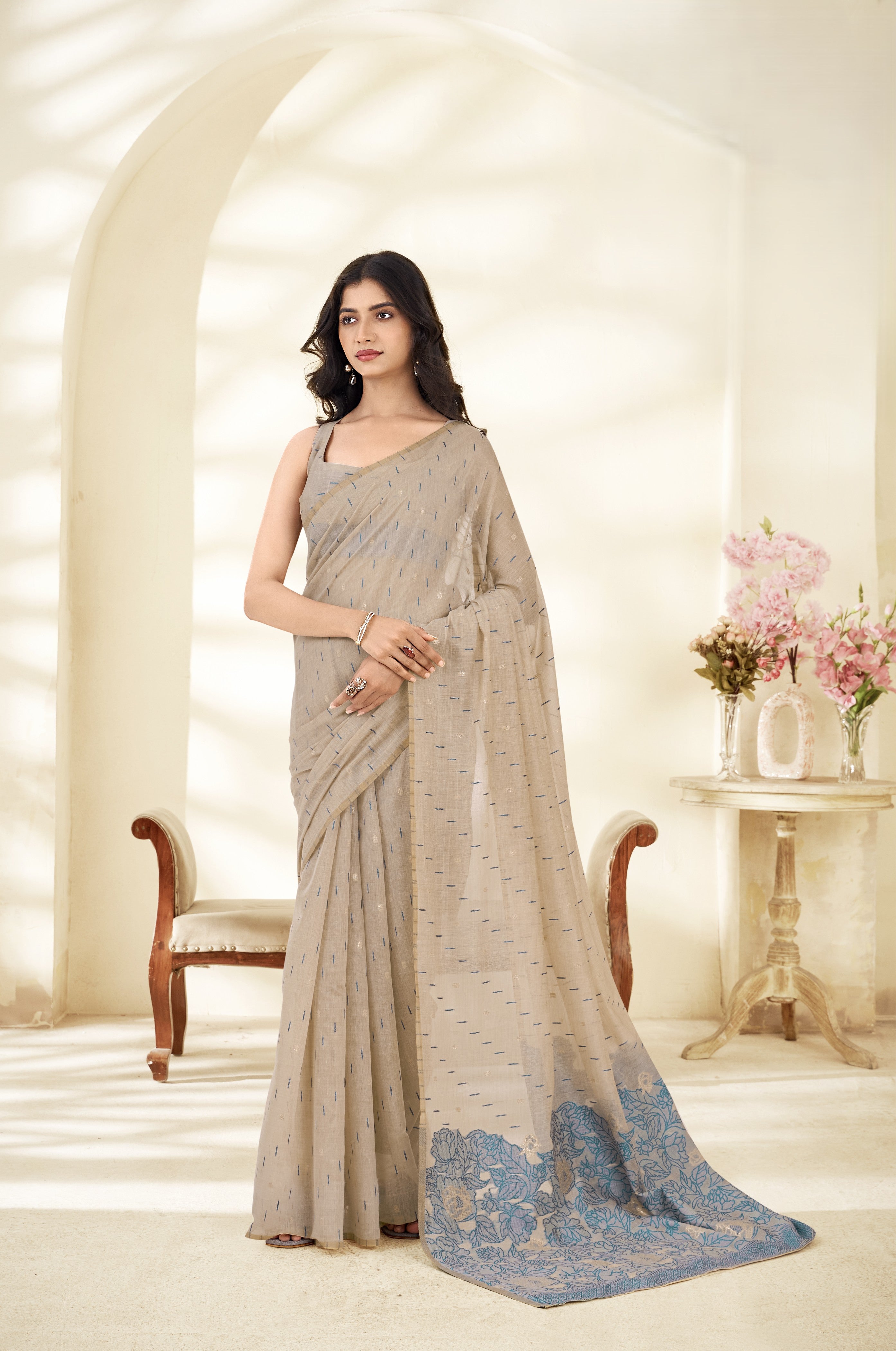 traditional floral sarees