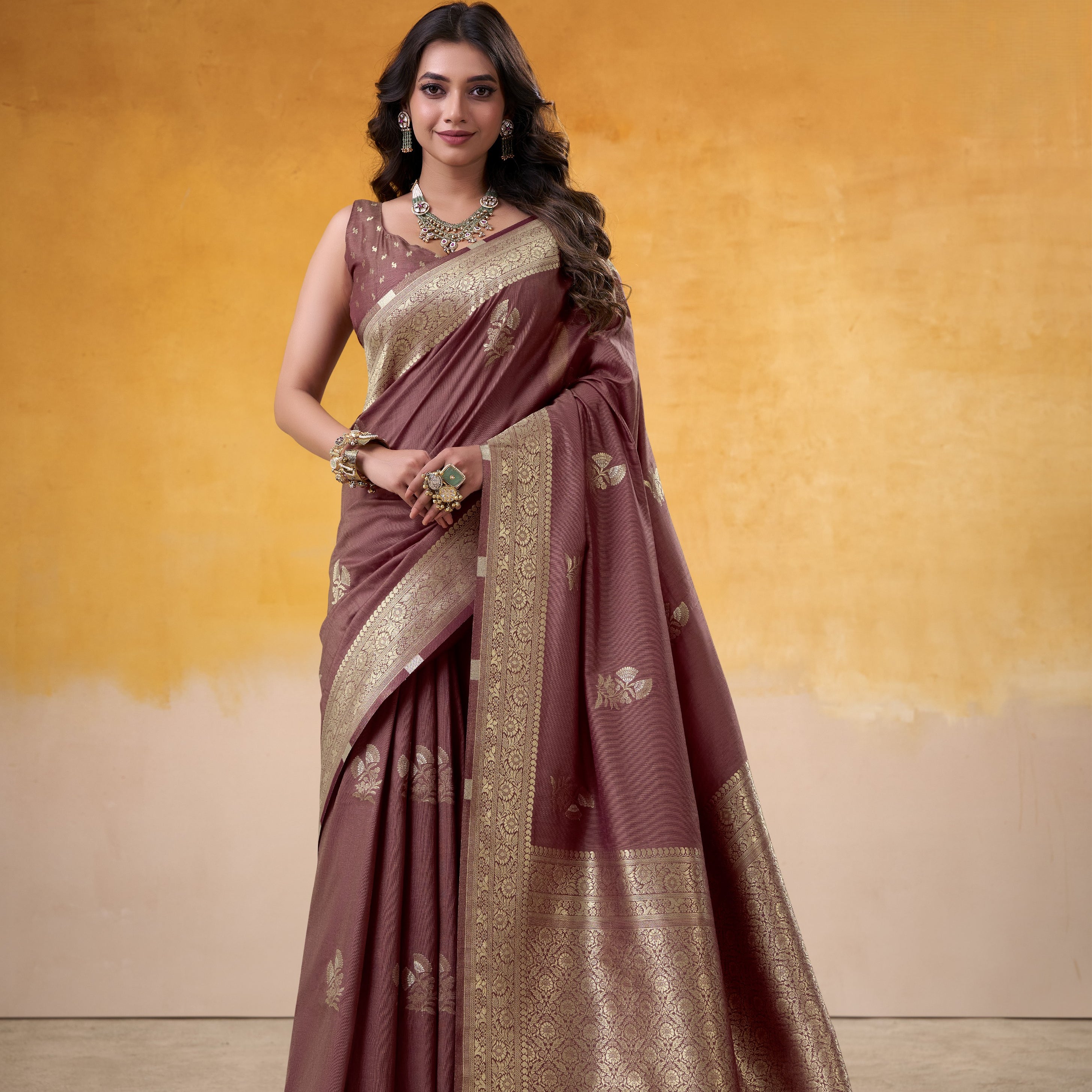 Royal Silk Saree with Exquisite All-Over Zari